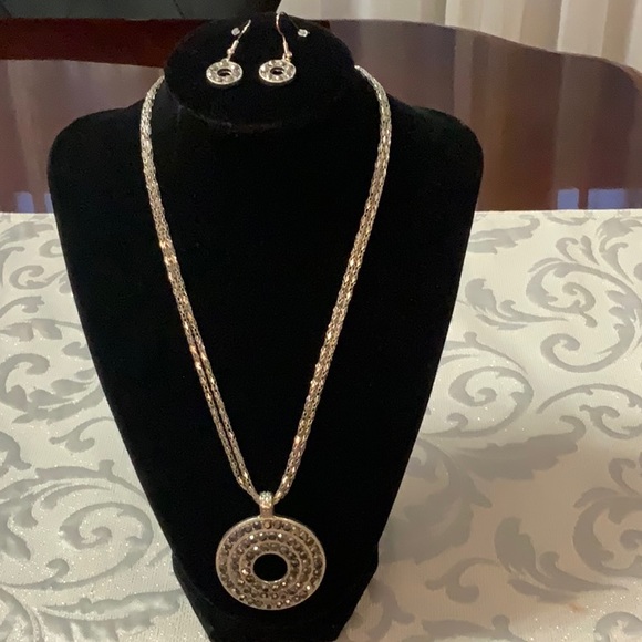 Marcasite Necklace and Earrings - Picture 1 of 5